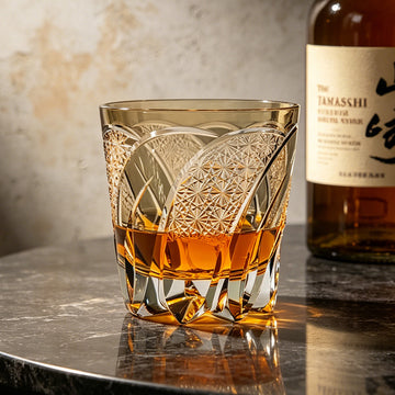 JR Edo Kiriko Handcrafted Moonbow Whiskey Glass