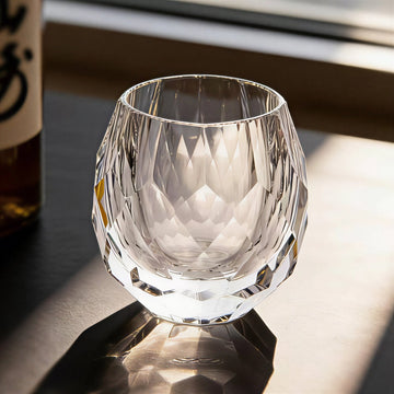 Edo Kiriko Handcrafted Ovoid Crystal Whiskey Glass