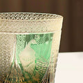 Edo Kiriko Handcrafted Peacock Motif Whiskey Glass
