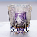 Edo Kiriko Handcrafted Peacock Motif Whiskey Glass