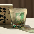Edo Kiriko Handcrafted Peacock Motif Whiskey Glass