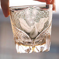 Edo Kiriko Handcrafted Peacock Pattern Whiskey Glass Gray Phoenix