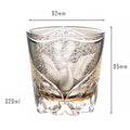 Edo Kiriko Handcrafted Peacock Pattern Whiskey Glass Gray Phoenix