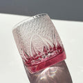 Edo Kiriko Handcrafted Pink Ember Whiskey Glass