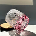 Edo Kiriko Handcrafted Pink Ember Whiskey Glass