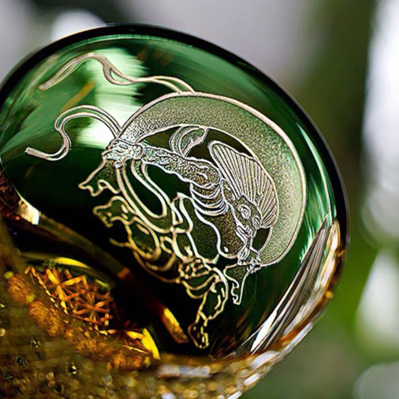 Edo Kiriko Handcrafted Raijin Whiskey Glass