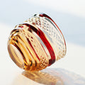 Edo Kiriko Handcrafted Red-Amber Crystal Sake Glass