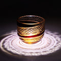 Edo Kiriko Handcrafted Red-Amber Crystal Sake Glass