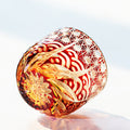 Edo Kiriko Handcrafted Red-Amber Crystal Sake Glass