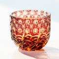 Edo Kiriko Handcrafted Red-Amber Crystal Sake Glass