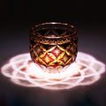 Edo Kiriko Handcrafted Red-Amber Crystal Sake Glass