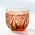 Edo Kiriko Handcrafted Red-Amber Crystal Sake Glass