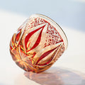 Edo Kiriko Handcrafted Red-Amber Crystal Sake Glass