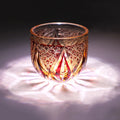 Edo Kiriko Handcrafted Red-Amber Crystal Sake Glass