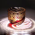 Edo Kiriko Handcrafted Red-Amber Crystal Sake Glass