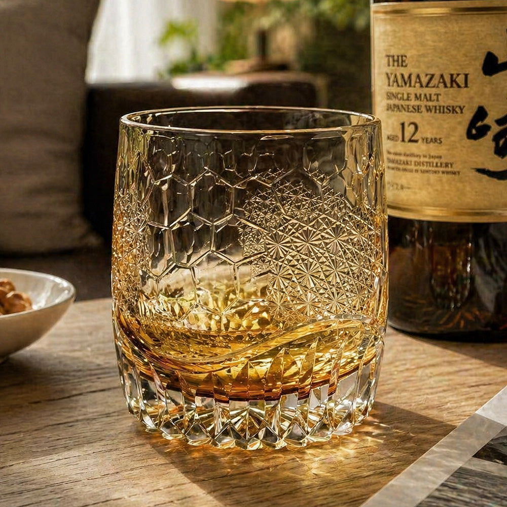 JR Edo Kiriko Handcrafted Setsuhyo Crystal Whiskey Glass