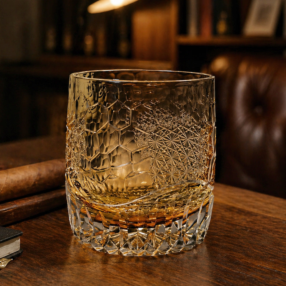 JR Edo Kiriko Handcrafted Setsuhyo Crystal Whiskey Glass