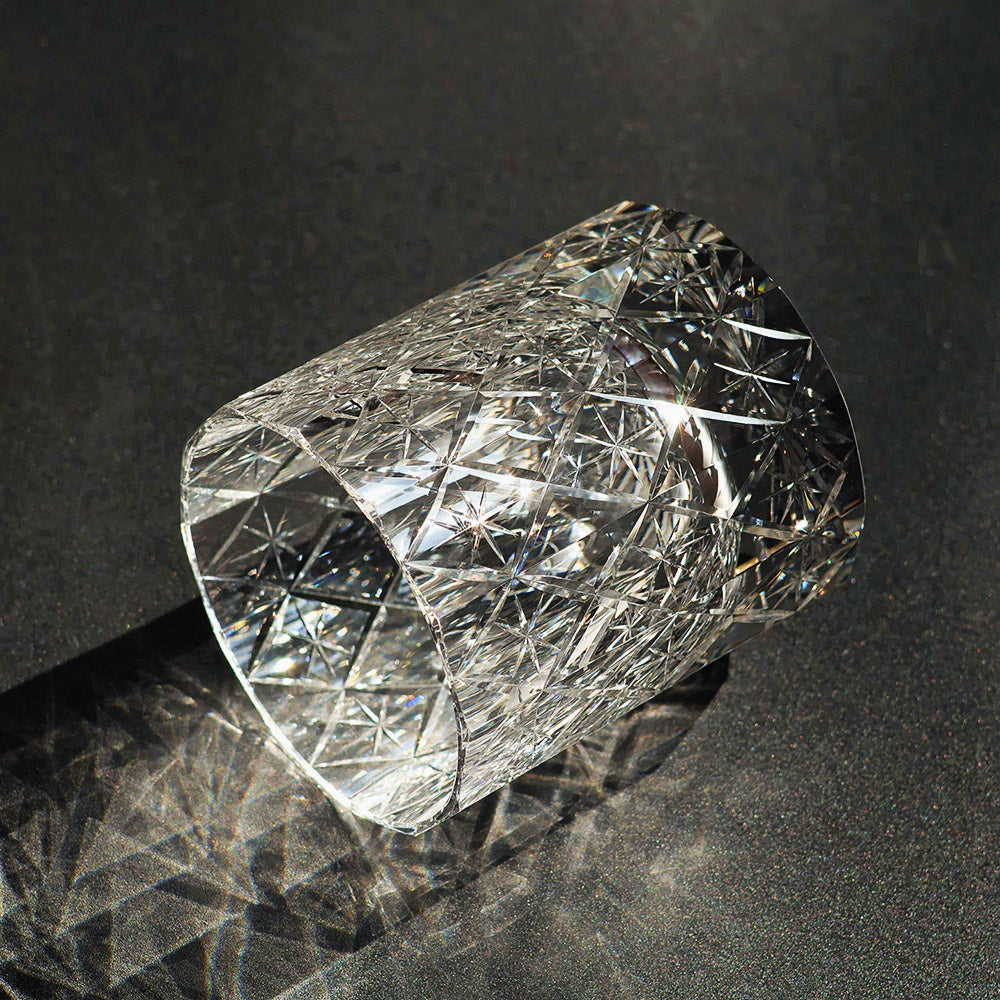Edo Kiriko Handcrafted Stellar Prism Crystal Whiskey Glass