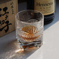 JR Edo Kiriko Handcrafted Takeha & Chrysanthemum Whiskey Glass
