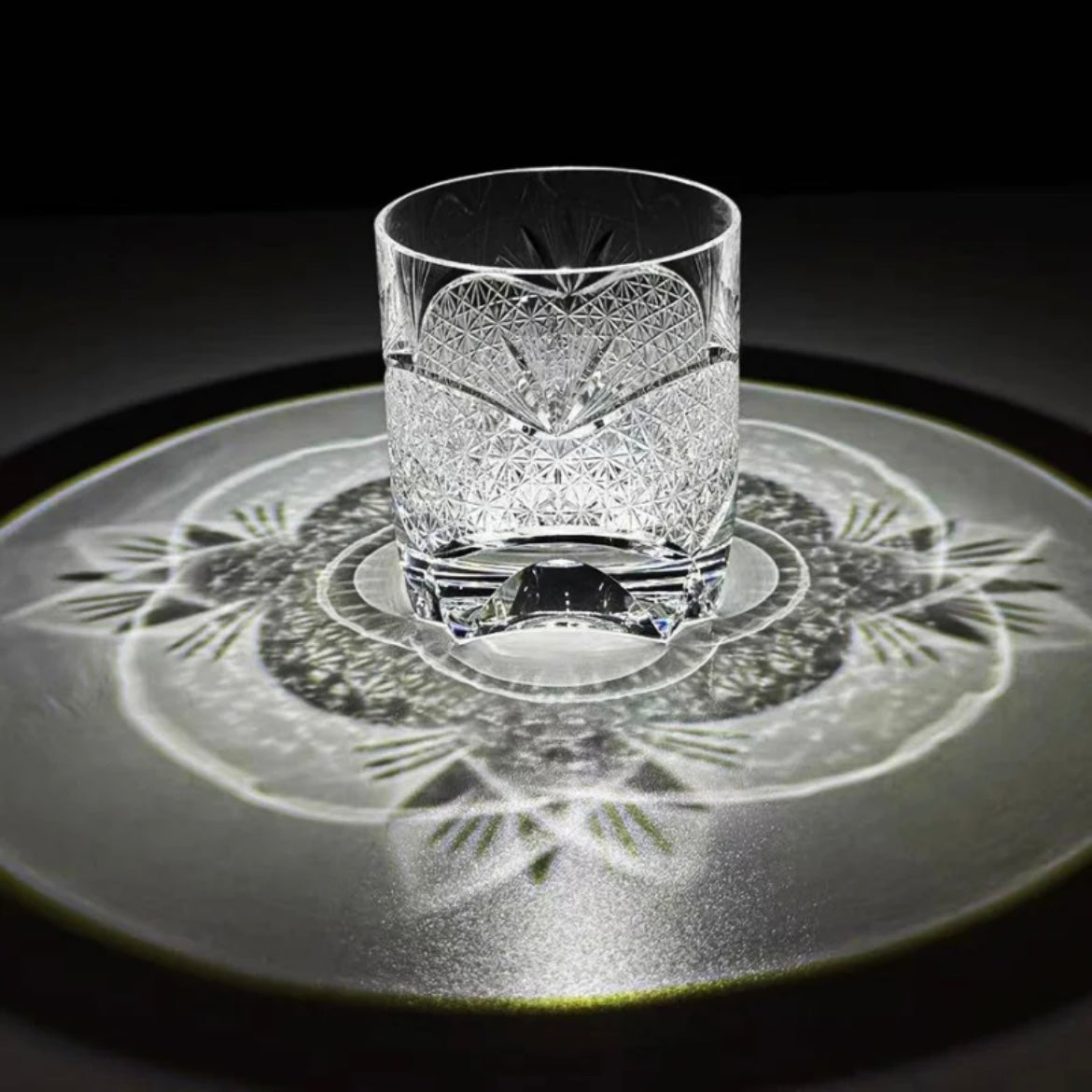 Edo Kiriko Handcrafted Takeha & Chrysanthemum Whiskey Glass