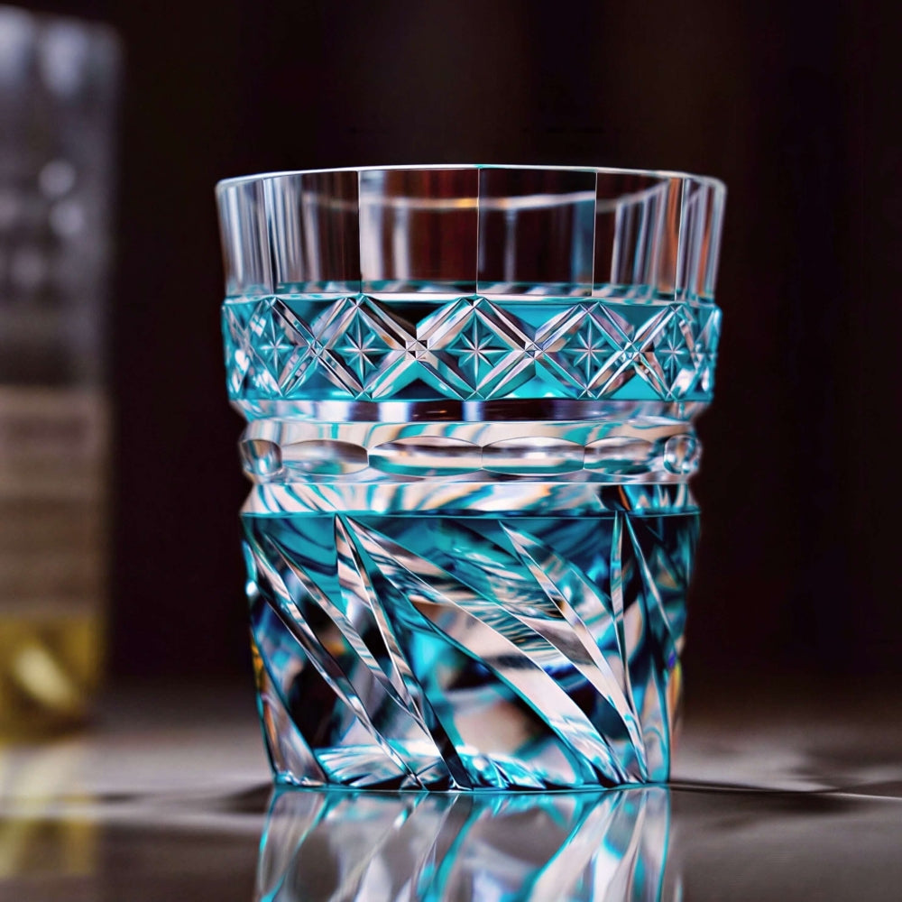 Edo Kiriko Handcrafted Zephyr Valley Whiskey Glass