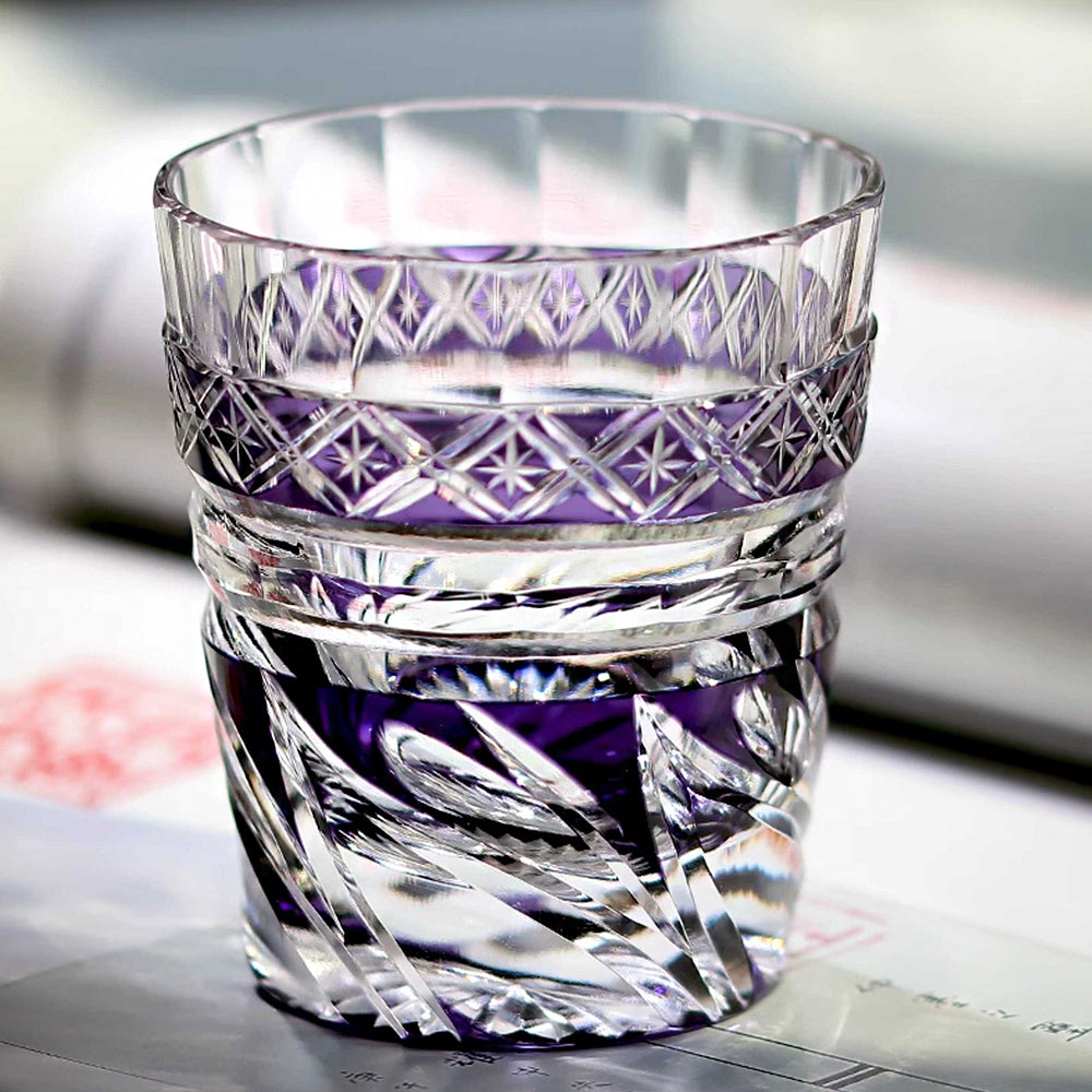 Edo Kiriko Handcrafted Zephyr Valley Whiskey Glass