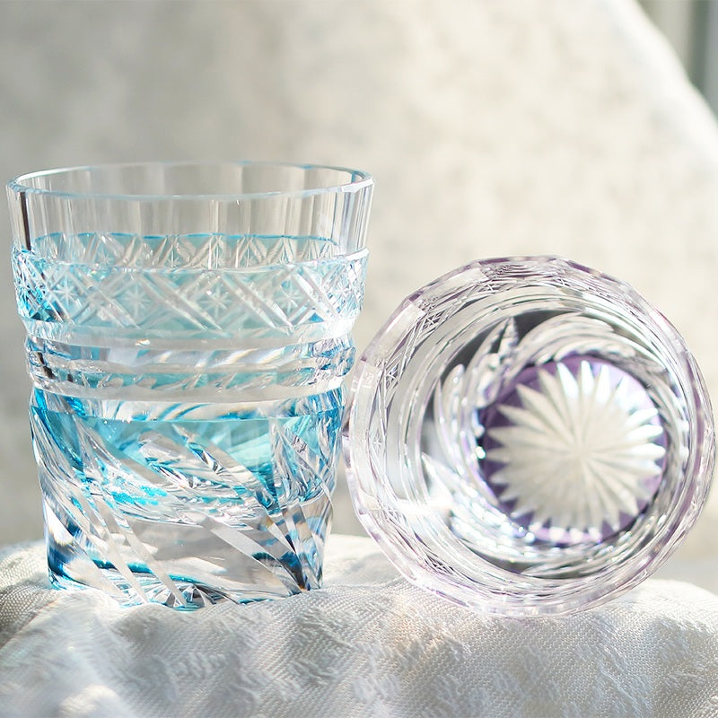 Edo Kiriko Handcrafted Zephyr Valley Whiskey Glass