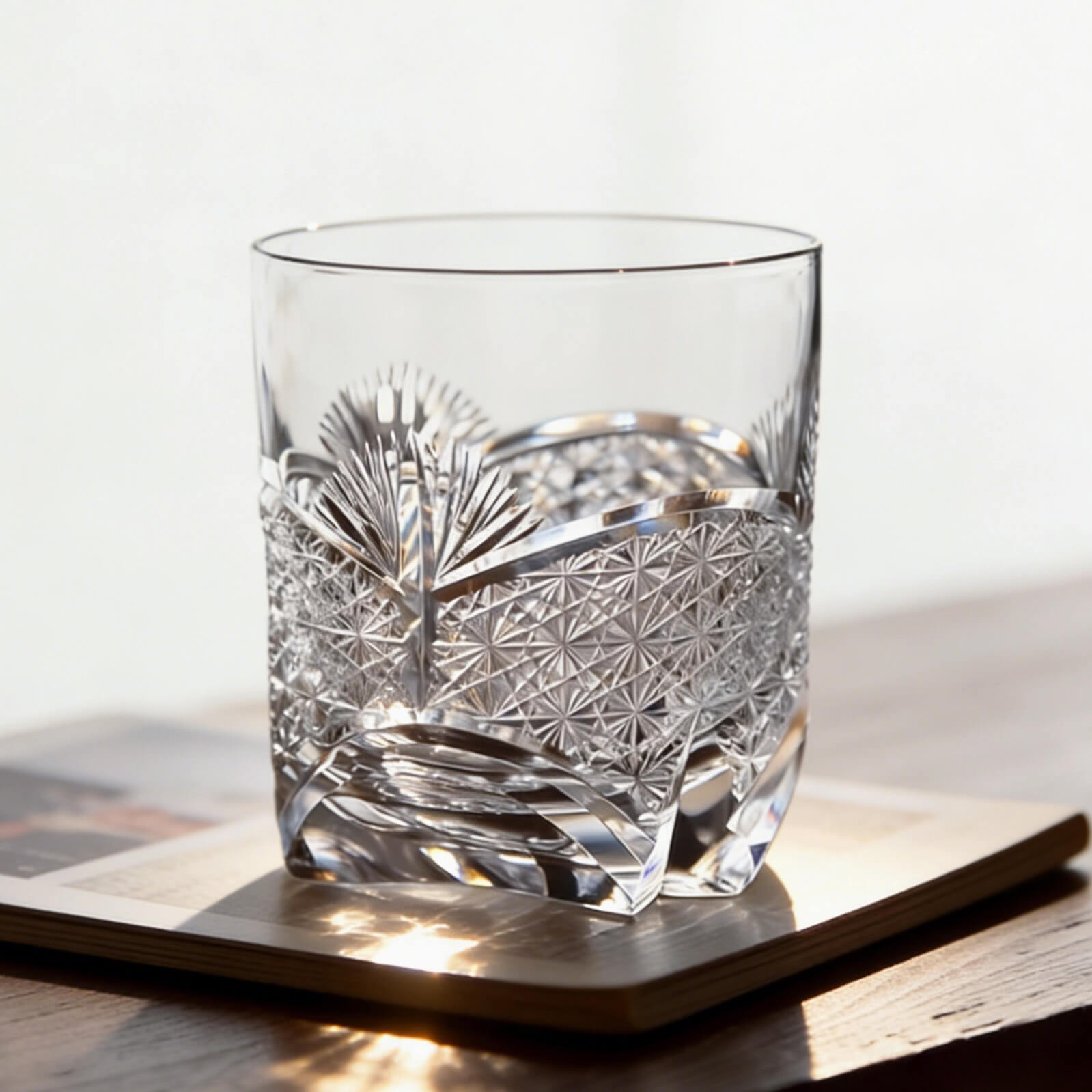Edo Kiriko Handcrafted Takeha & Chrysanthemum Whiskey Glass