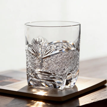 Edo Kiriko Handcrafted Takeha & Chrysanthemum Whiskey Glass