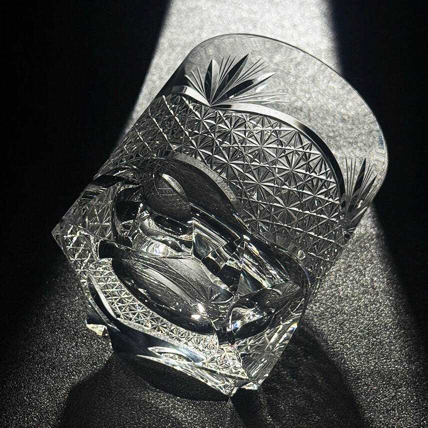 Edo Kiriko Handcrafted Takeha & Chrysanthemum Whiskey Glass