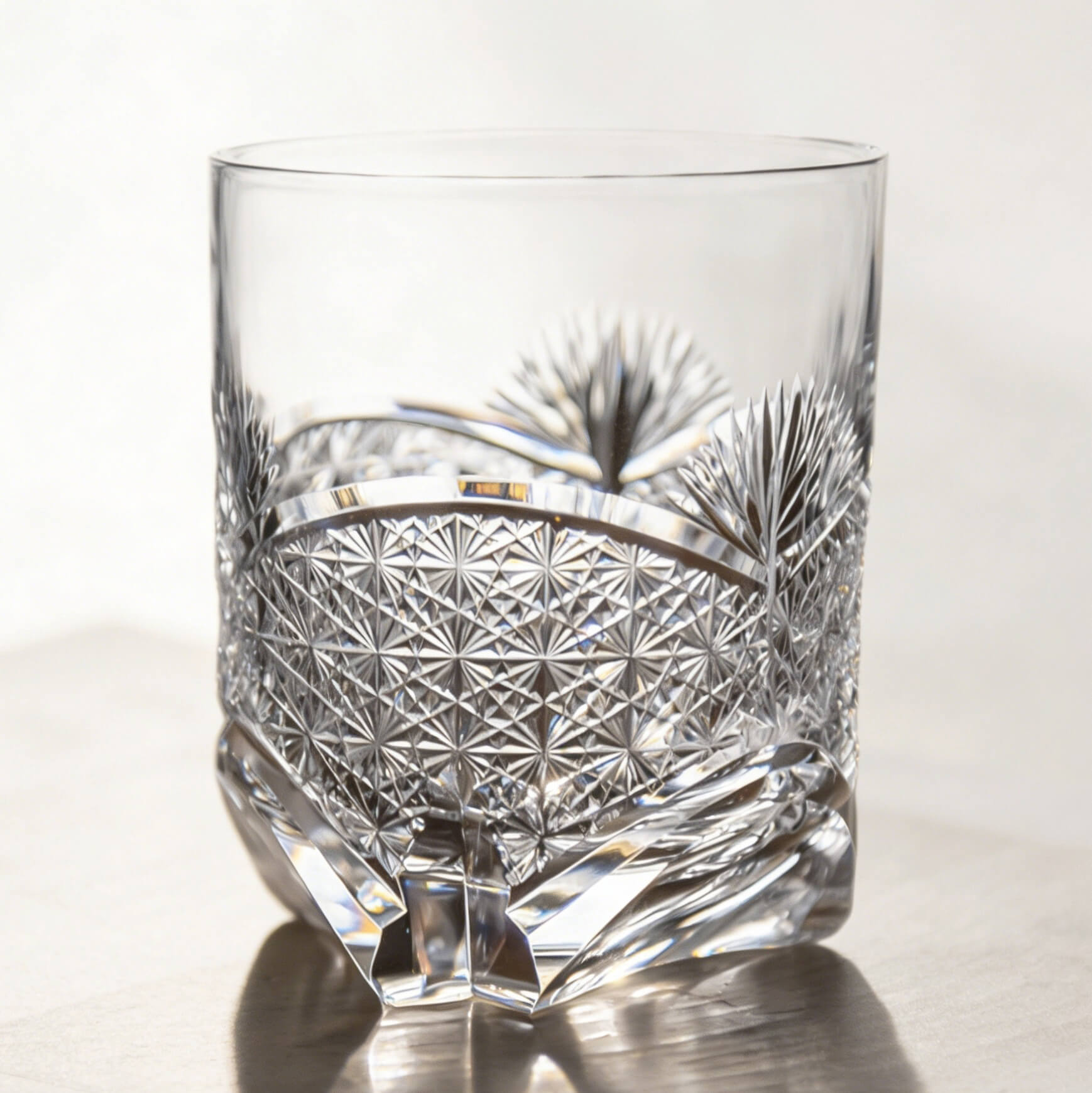 Edo Kiriko Handcrafted Takeha & Chrysanthemum Whiskey Glass