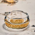 JR Encapsulated Turquoise Glass Ashtray