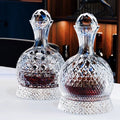 JR Gem-Cut Rotating Crystal Decanter with Engraved Crystal Stopper