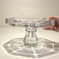 JR Geometric K9 Crystal Pedestal Serving Bowl – Clear