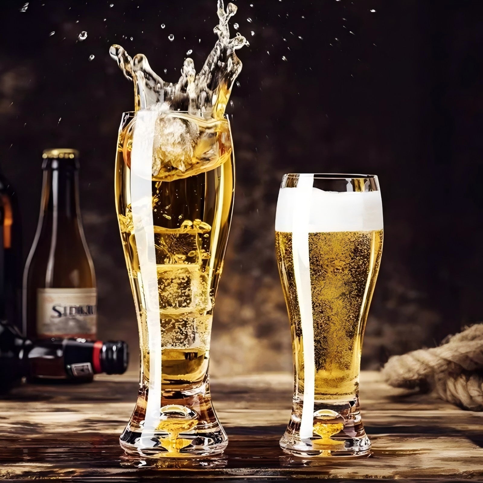 JR Gold Flakes Crystal Beer Glass Set