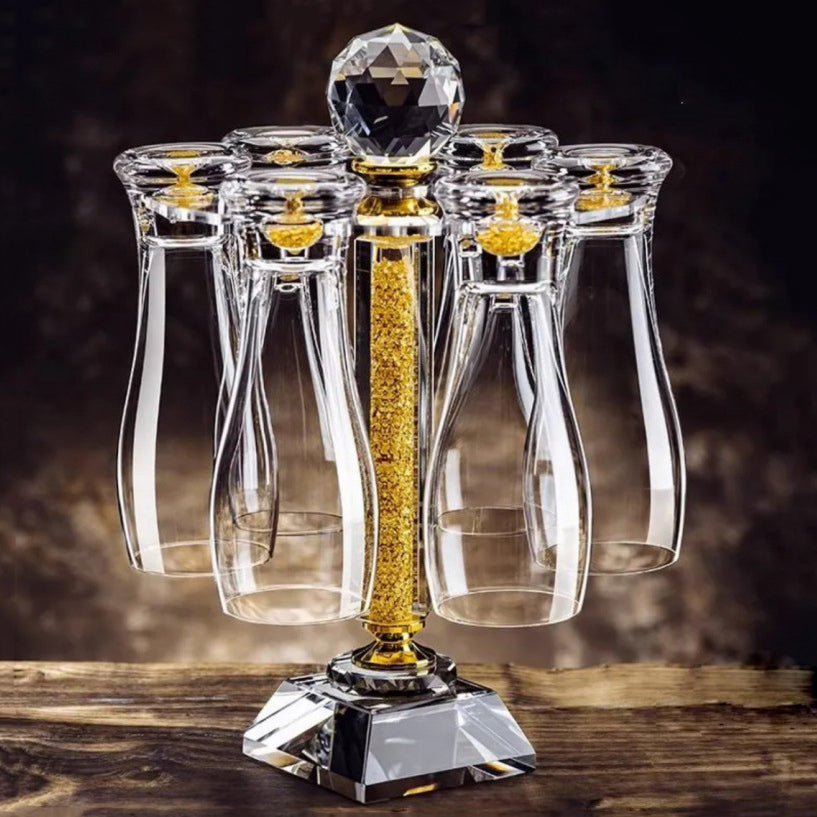 JR Gold Flakes Crystal Beer Glass Set