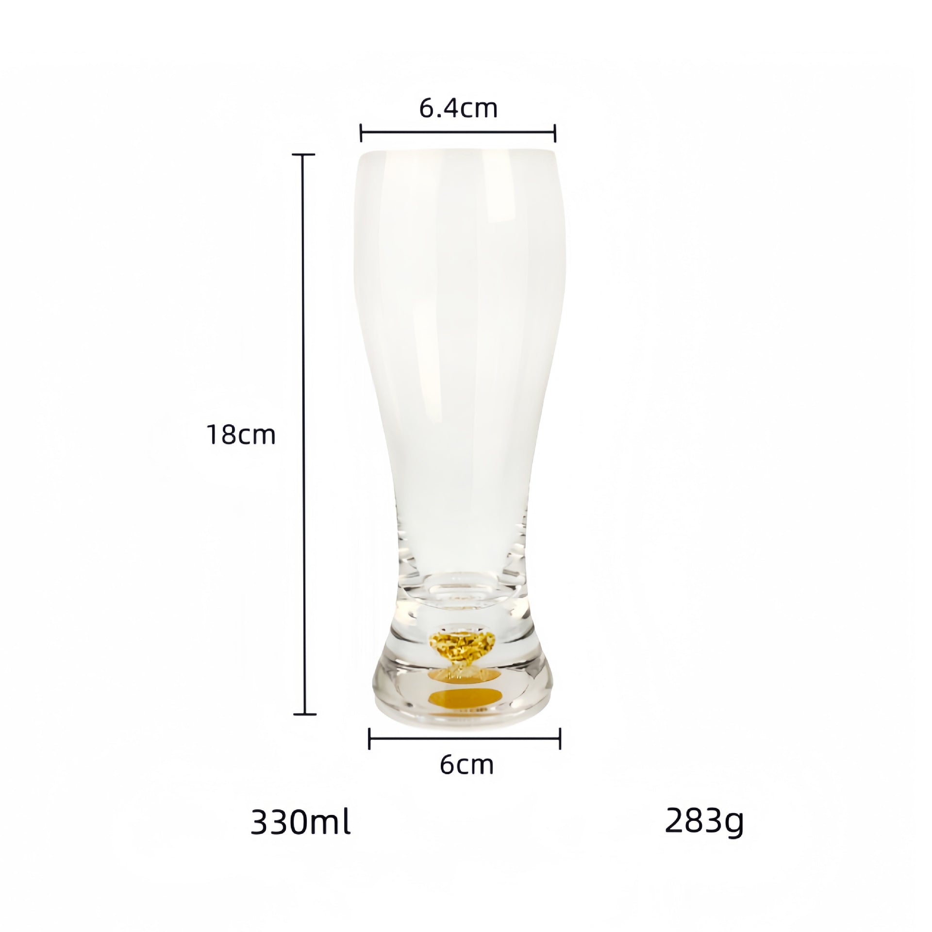 JR Gold Flakes Crystal Beer Glass Set