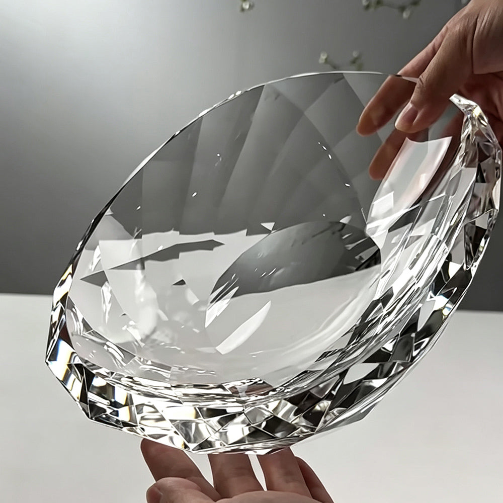 JR Hand-Cut K9 Crystal Oval Serving Bowl – Clear