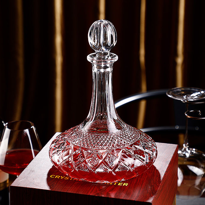 JR Handcrafted Clear Crystal Decanter with Gift Box