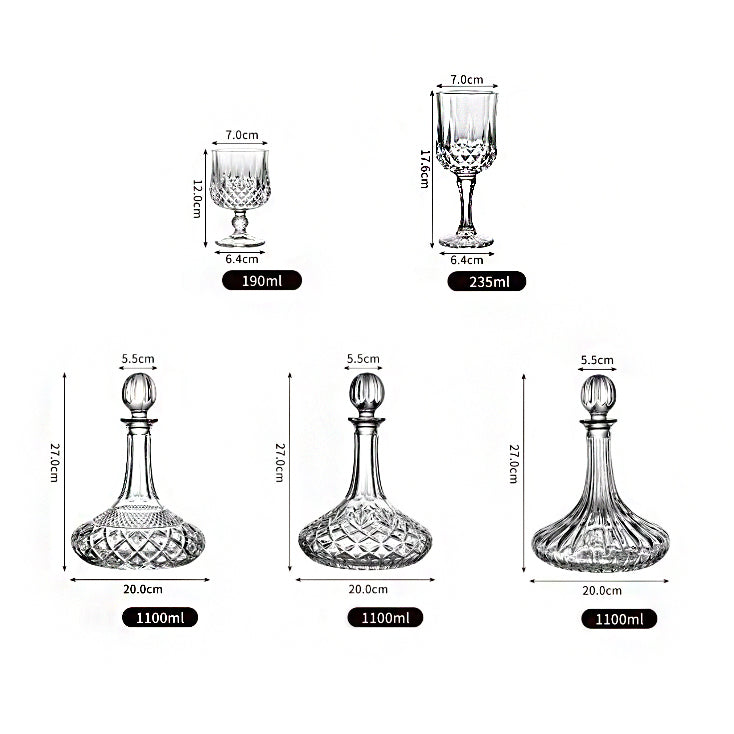 JR Handcrafted Clear Crystal Decanter with Gift Box
