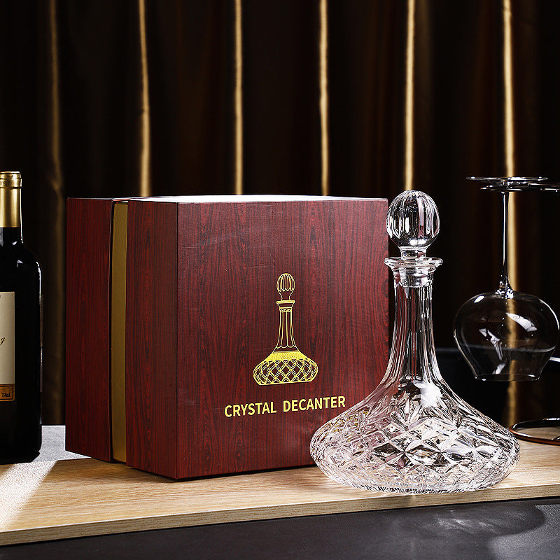 JR Handcrafted Clear Crystal Decanter with Gift Box