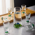 JR Handcrafted Crystal Landscape Shot Glass Set with Decanter Gift Set - Je t'aime Resolute