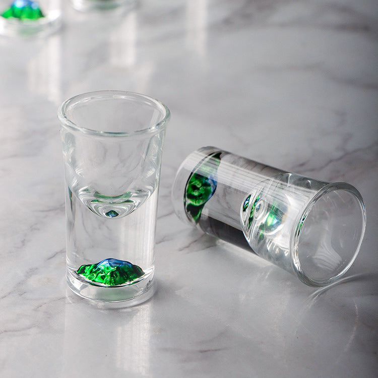 JR Handcrafted Crystal Landscape Shot Glass Set with Decanter Gift Set - Je t'aime Resolute