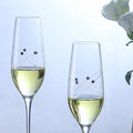 JR Handcrafted Diamond-Engraved Crystal Champagne Glass Set with Gift Box - Je t'aime Resolute