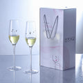 JR Handcrafted Diamond-Engraved Crystal Champagne Glass Set with Gift Box - Je t'aime Resolute