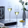 JR Handcrafted Diamond-Engraved Crystal Champagne Glass Set with Gift Box - Je t'aime Resolute