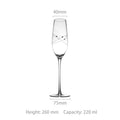 JR Handcrafted Diamond-Engraved Crystal Champagne Glass Set with Gift Box - Je t'aime Resolute