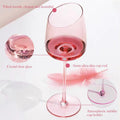 JR Handcrafted Flamingo Red Crystal Goblet for Red Wine and Cocktails - Je t'aime Resolute