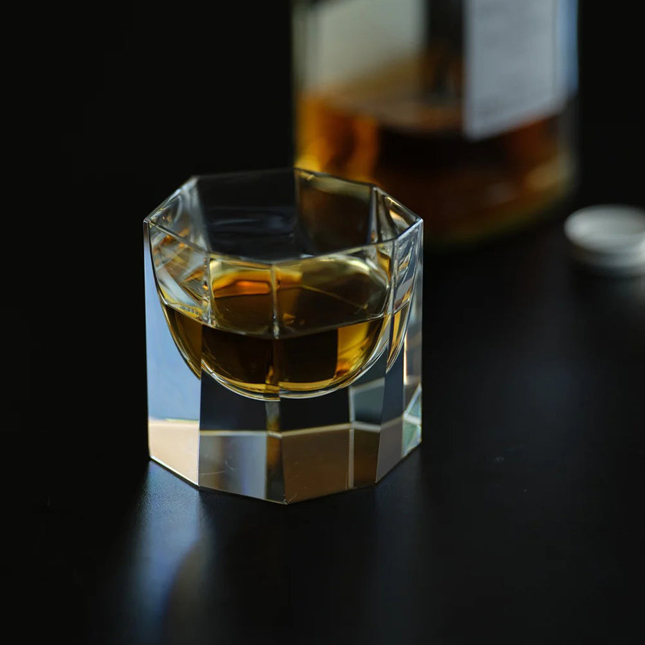 JR Handcrafted Glacier Cut Crystal Whiskey Tumbler