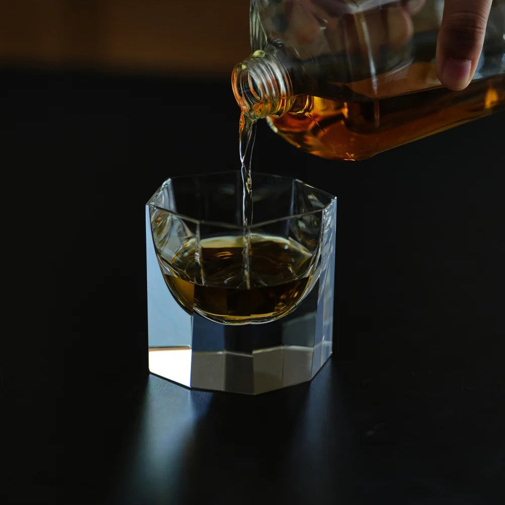 JR Handcrafted Glacier Cut Crystal Whiskey Tumbler